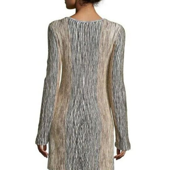 Calypso St. Barth Striped Gray and Cream Dress - Picture 5 of 11